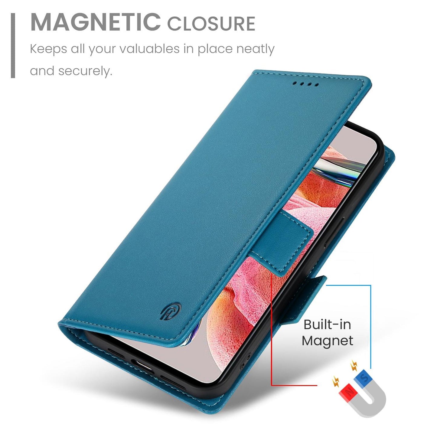For Redmi K90 Pro Max / Poco F8 Ultra 5G Side Buckle Magnetic Frosted Leather Phone Case(Blue)