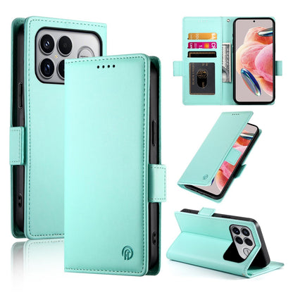 For Redmi K90 Pro Max / Poco F8 Ultra 5G Side Buckle Magnetic Frosted Leather Phone Case(Mint Green)