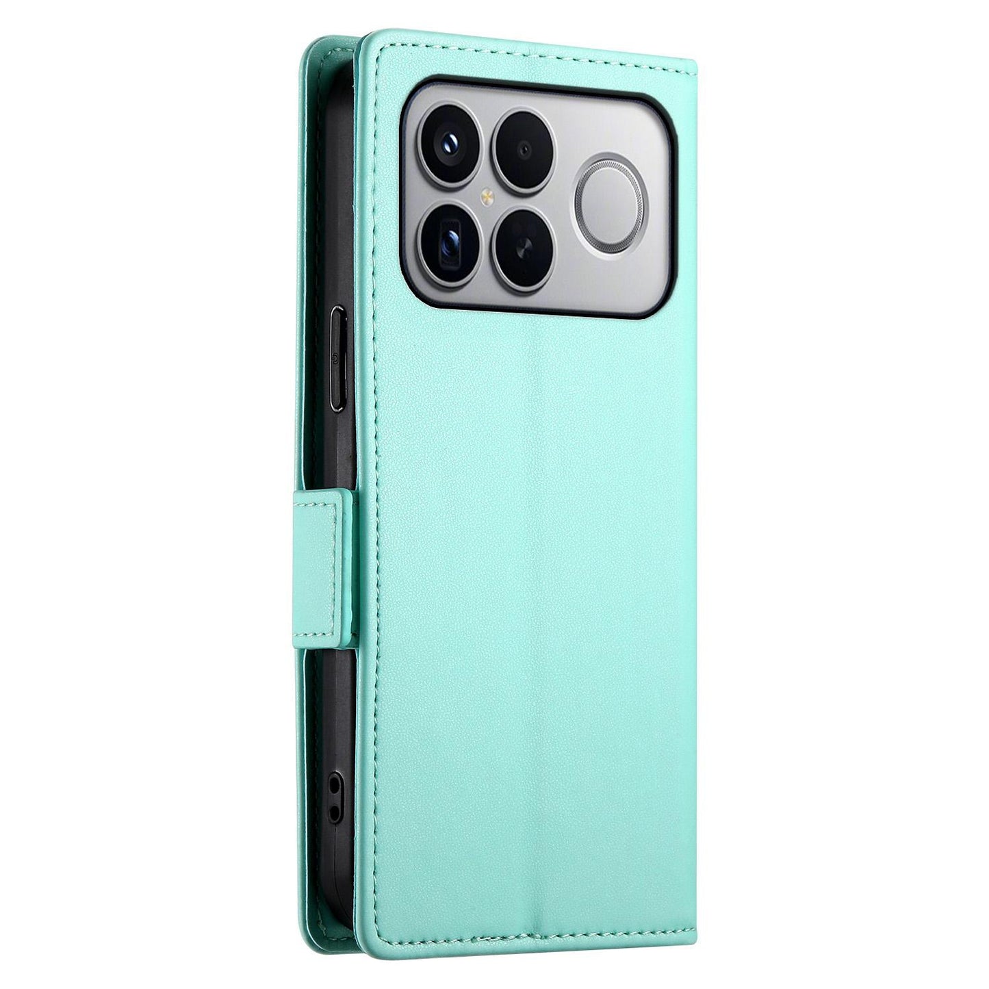 For Redmi K90 Pro Max / Poco F8 Ultra 5G Side Buckle Magnetic Frosted Leather Phone Case(Mint Green)