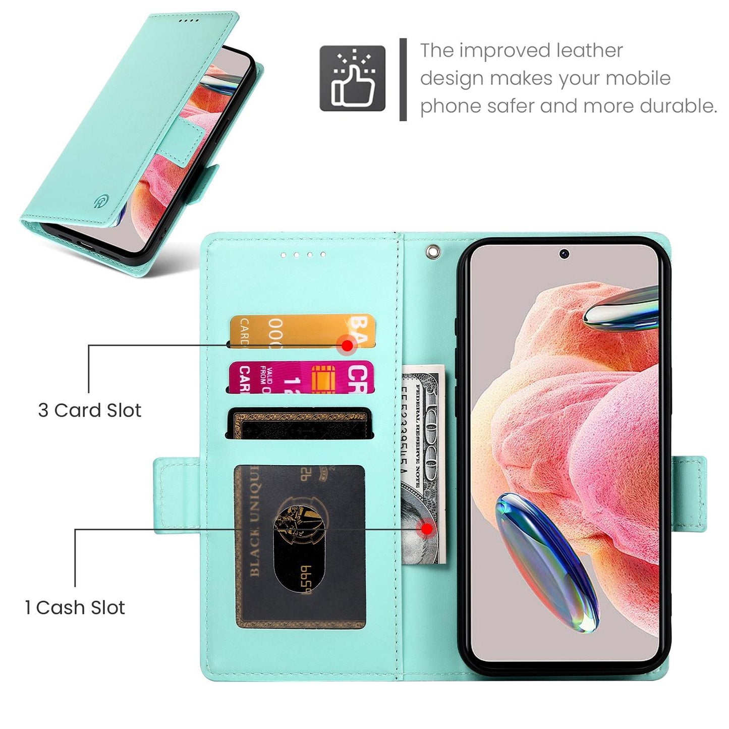 For Redmi K90 Pro Max / Poco F8 Ultra 5G Side Buckle Magnetic Frosted Leather Phone Case(Mint Green)