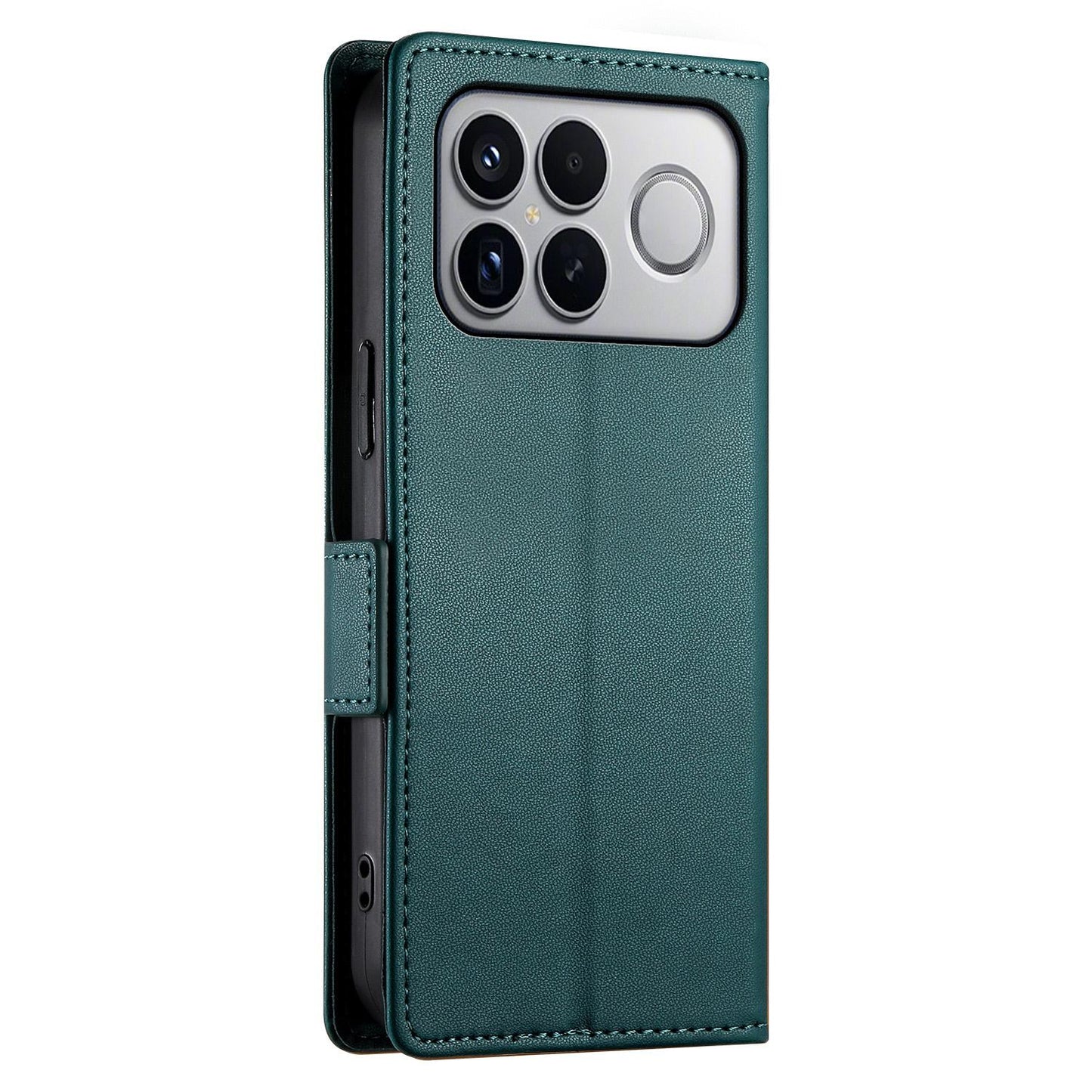 For Redmi K90 Pro Max / Poco F8 Ultra 5G Side Buckle Magnetic Frosted Leather Phone Case(Dark Green)