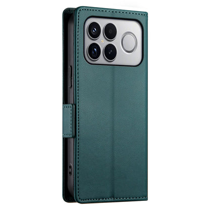 For Redmi K90 Pro Max / Poco F8 Ultra 5G Side Buckle Magnetic Frosted Leather Phone Case(Dark Green)