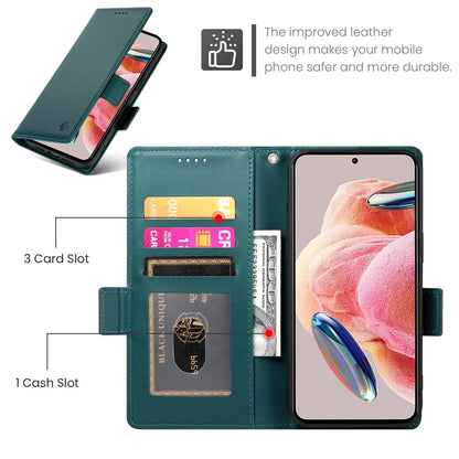 For Redmi K90 Pro Max / Poco F8 Ultra 5G Side Buckle Magnetic Frosted Leather Phone Case(Dark Green)