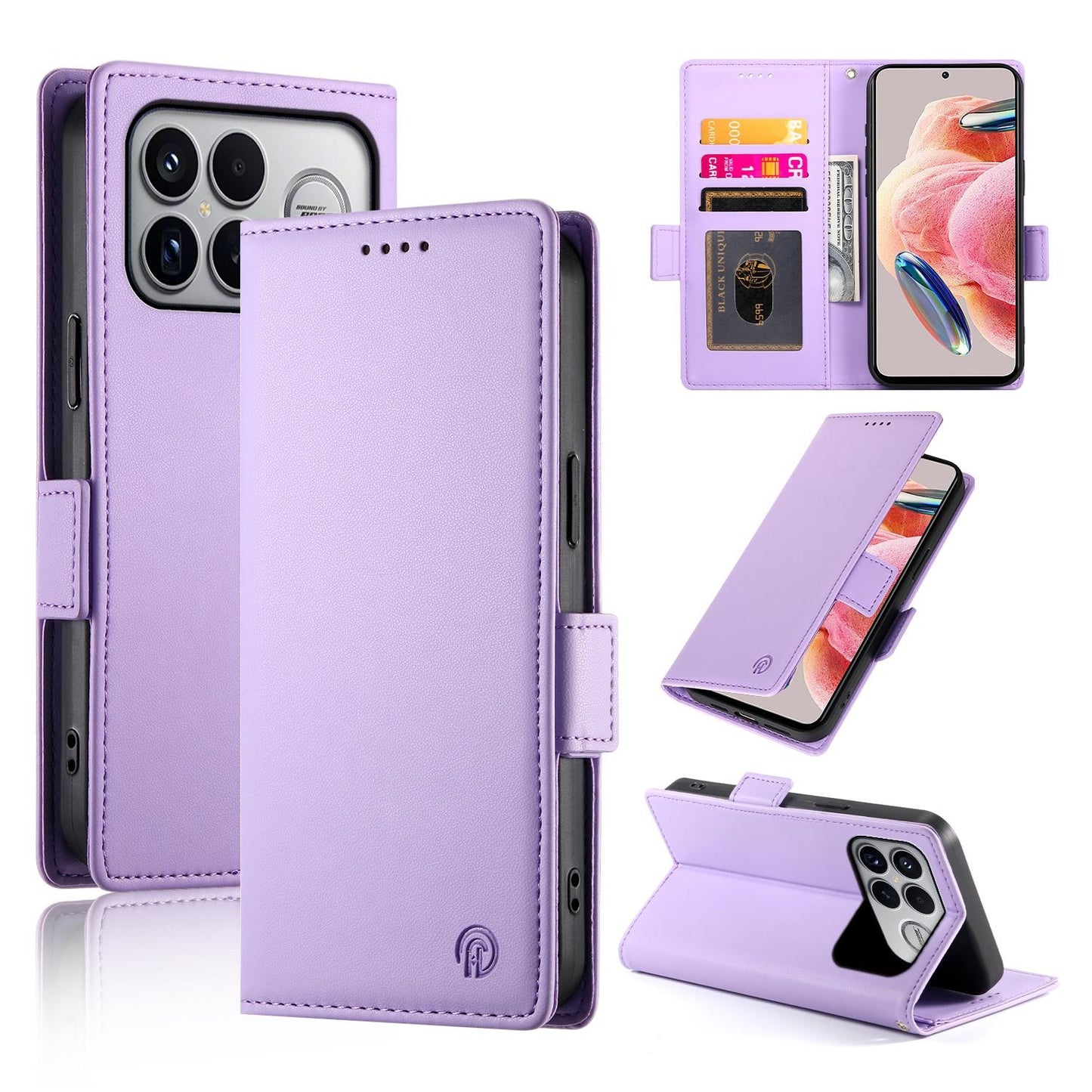 For Redmi K90 Pro Max / Poco F8 Ultra 5G Side Buckle Magnetic Frosted Leather Phone Case(Purple)