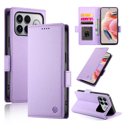 For Redmi K90 Pro Max / Poco F8 Ultra 5G Side Buckle Magnetic Frosted Leather Phone Case(Purple)