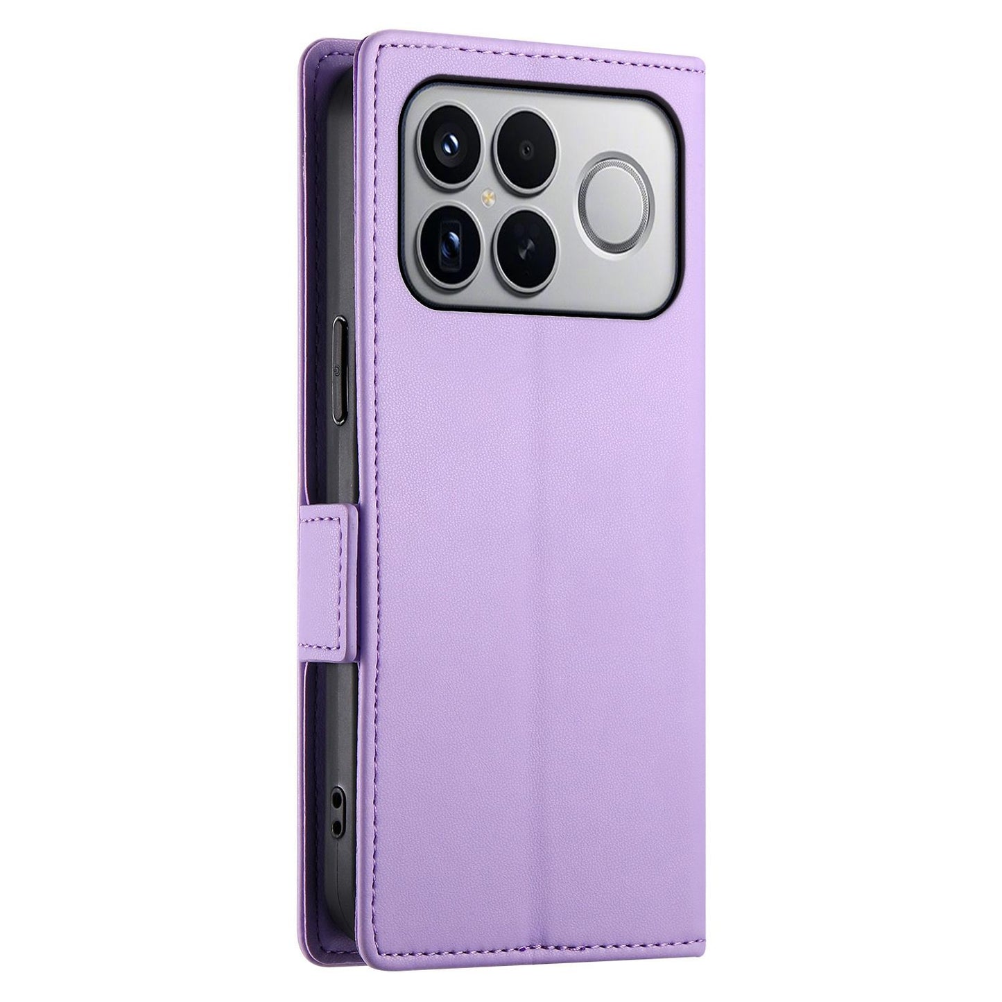 For Redmi K90 Pro Max / Poco F8 Ultra 5G Side Buckle Magnetic Frosted Leather Phone Case(Purple)