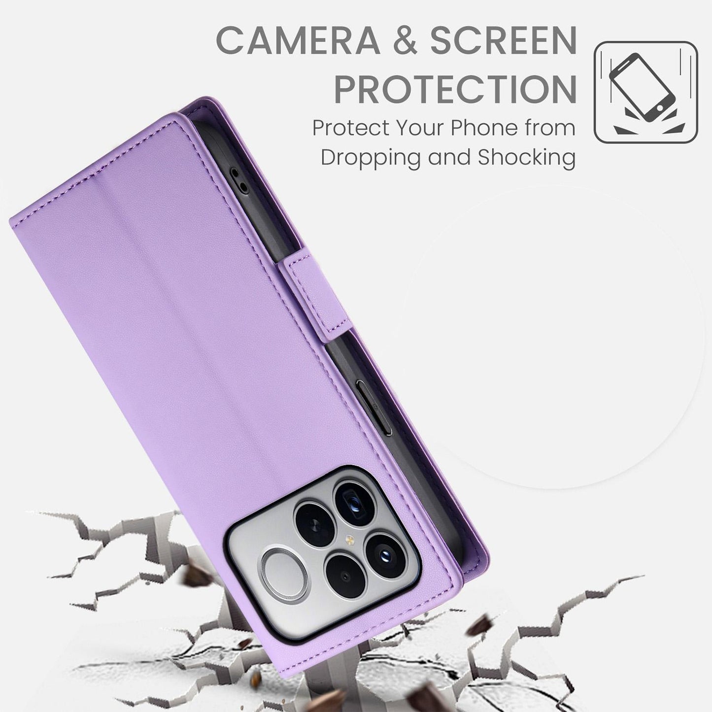 For Redmi K90 Pro Max / Poco F8 Ultra 5G Side Buckle Magnetic Frosted Leather Phone Case(Purple)