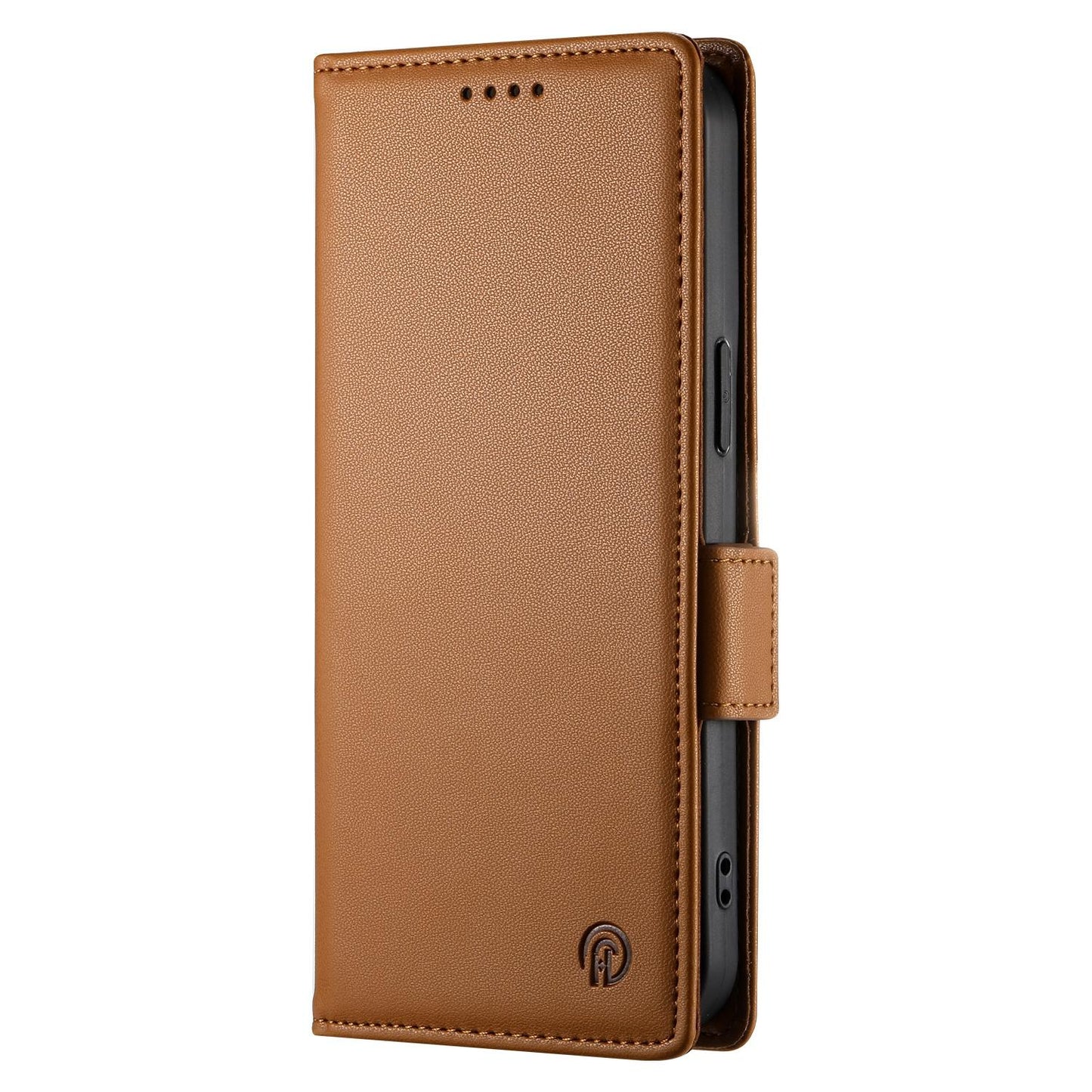 For Redmi K90 Pro Max / Poco F8 Ultra 5G Side Buckle Magnetic Frosted Leather Phone Case(Brown)