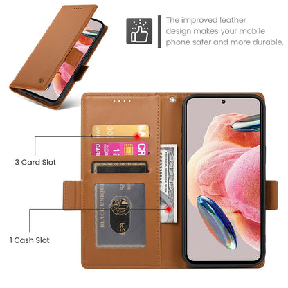 For Redmi K90 Pro Max / Poco F8 Ultra 5G Side Buckle Magnetic Frosted Leather Phone Case(Brown)