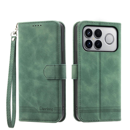 For Redmi K90 Pro Max / Poco F8 Ultra 5G Dierfeng Dream Line TPU Hybrid PU Leather Phone Case(Green)