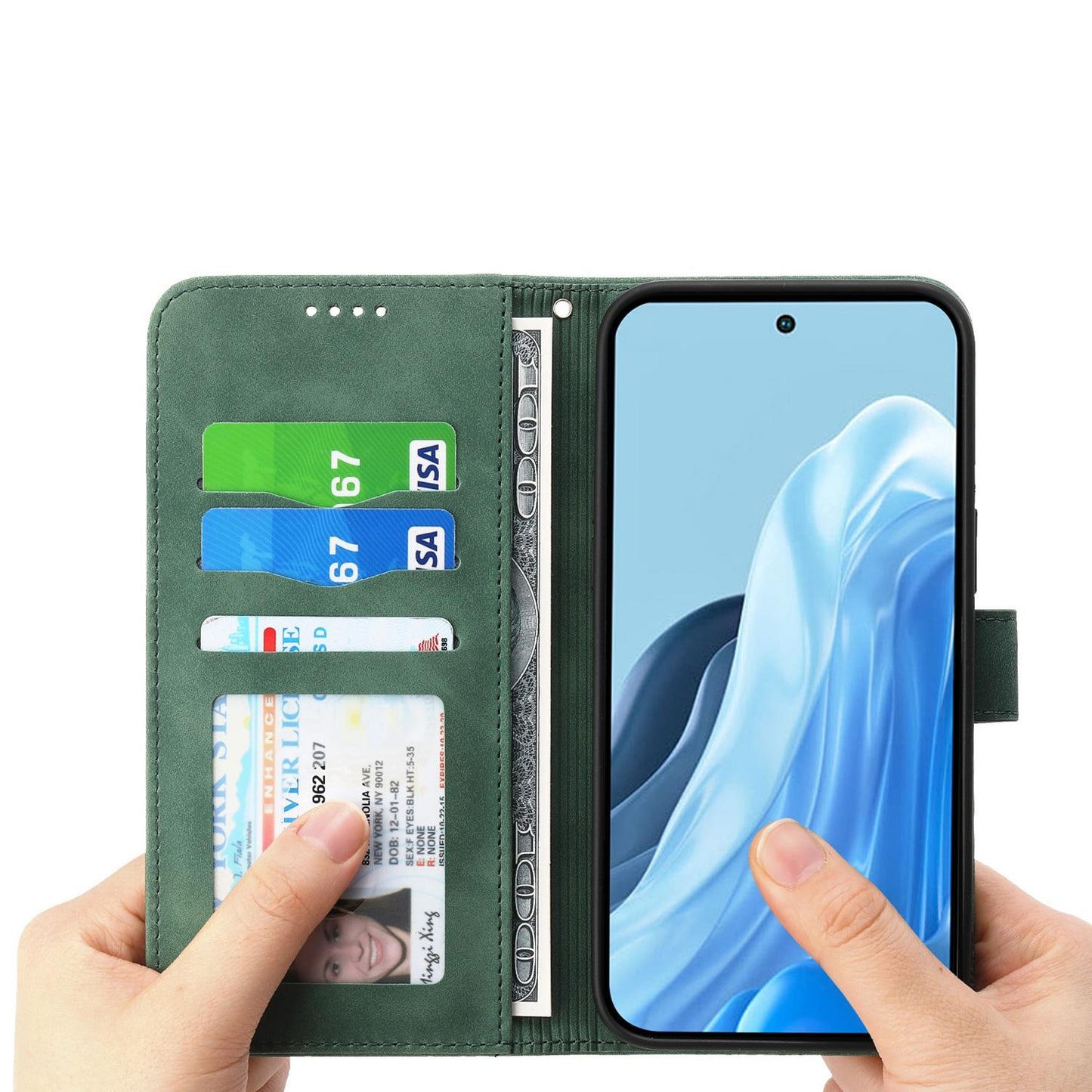 For Redmi K90 Pro Max / Poco F8 Ultra 5G Dierfeng Dream Line TPU Hybrid PU Leather Phone Case(Green)