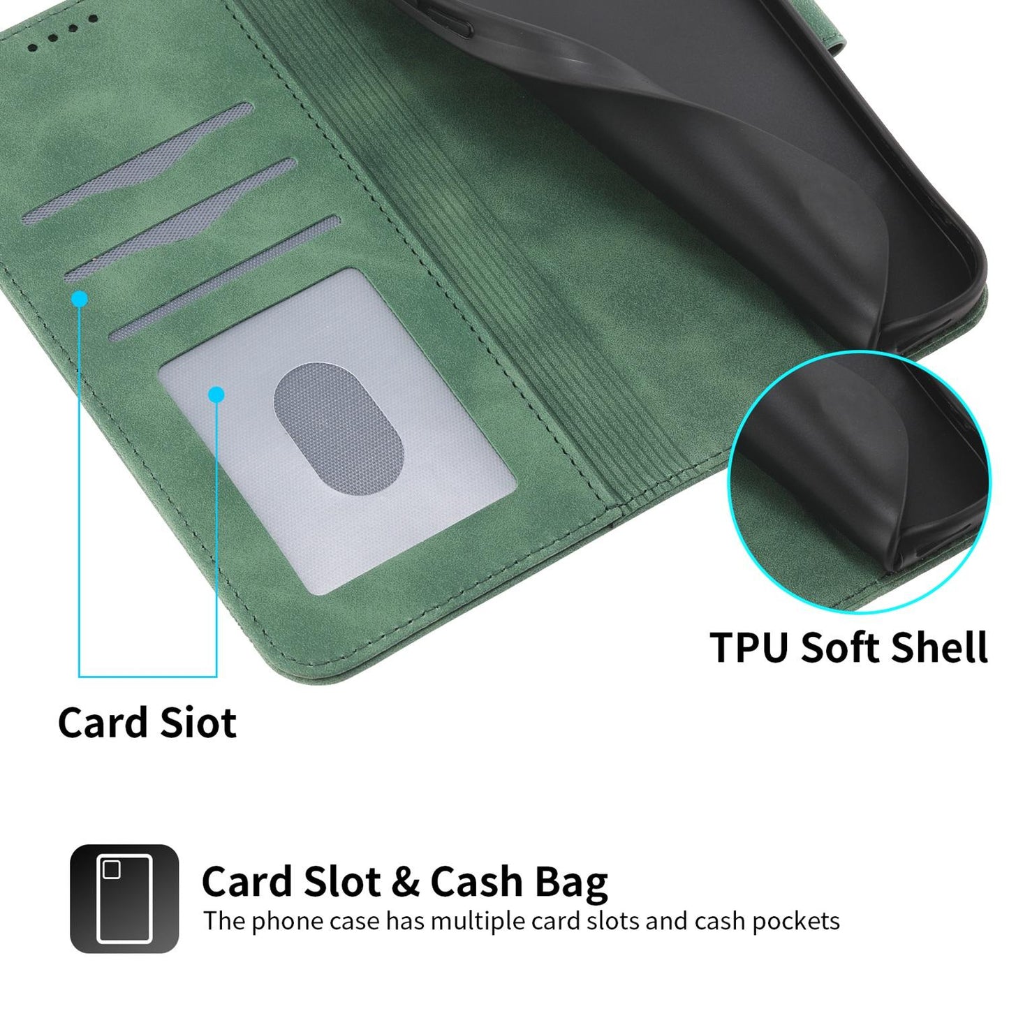 For Redmi K90 Pro Max / Poco F8 Ultra 5G Dierfeng Dream Line TPU Hybrid PU Leather Phone Case(Green)