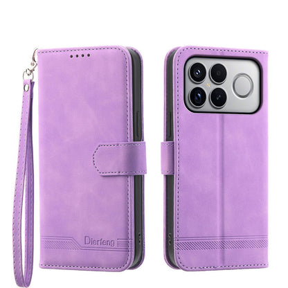 For Redmi K90 Pro Max / Poco F8 Ultra 5G Dierfeng Dream Line TPU Hybrid PU Leather Phone Case(Purple)