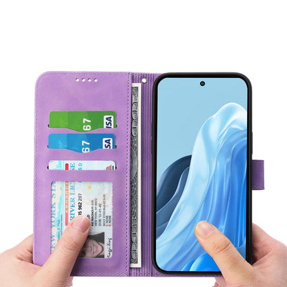 For Redmi K90 Pro Max / Poco F8 Ultra 5G Dierfeng Dream Line TPU Hybrid PU Leather Phone Case(Purple)