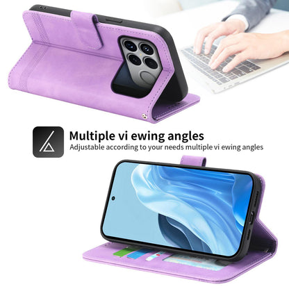 For Redmi K90 Pro Max / Poco F8 Ultra 5G Dierfeng Dream Line TPU Hybrid PU Leather Phone Case(Purple)