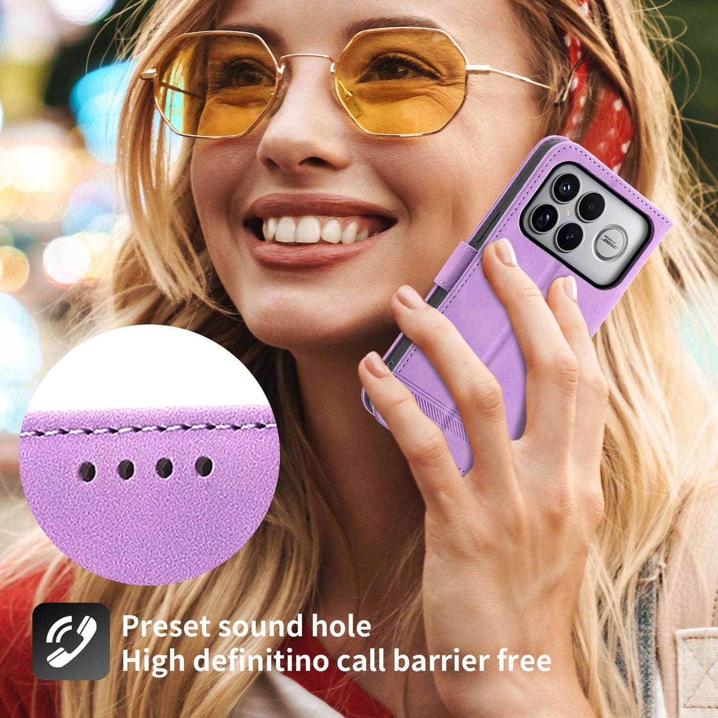 For Redmi K90 Pro Max / Poco F8 Ultra 5G Dierfeng Dream Line TPU Hybrid PU Leather Phone Case(Purple)