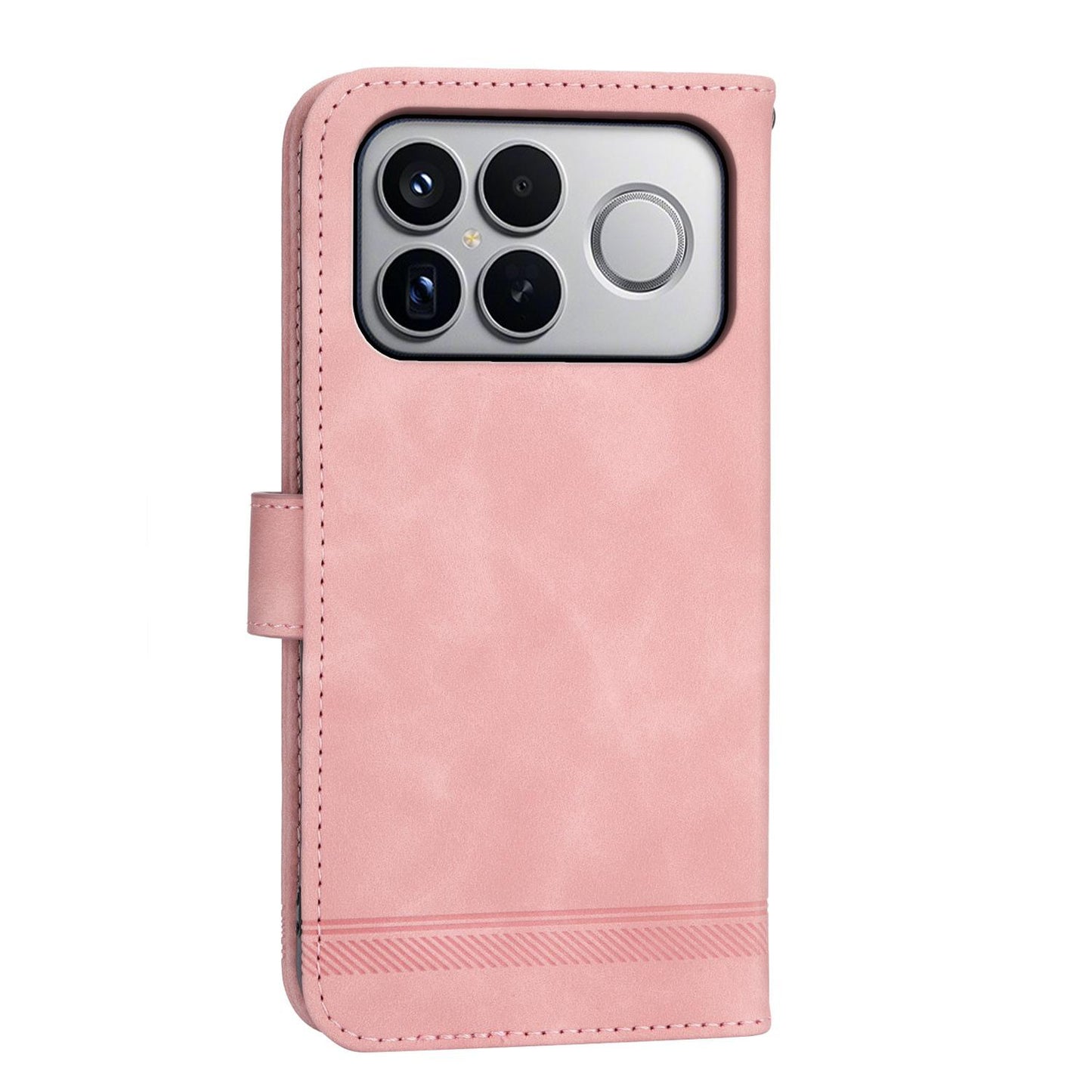 For Redmi K90 Pro Max / Poco F8 Ultra 5G Dierfeng Dream Line TPU Hybrid PU Leather Phone Case(Pink)