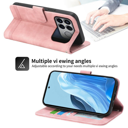 For Redmi K90 Pro Max / Poco F8 Ultra 5G Dierfeng Dream Line TPU Hybrid PU Leather Phone Case(Pink)