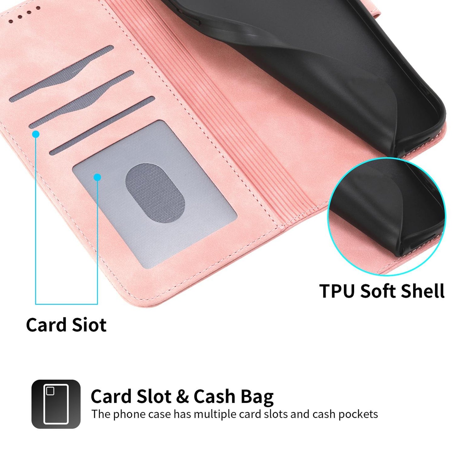 For Redmi K90 Pro Max / Poco F8 Ultra 5G Dierfeng Dream Line TPU Hybrid PU Leather Phone Case(Pink)