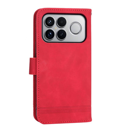 For Redmi K90 Pro Max / Poco F8 Ultra 5G Dierfeng Dream Line TPU Hybrid PU Leather Phone Case(Red)