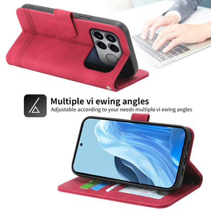 For Redmi K90 Pro Max / Poco F8 Ultra 5G Dierfeng Dream Line TPU Hybrid PU Leather Phone Case(Red)