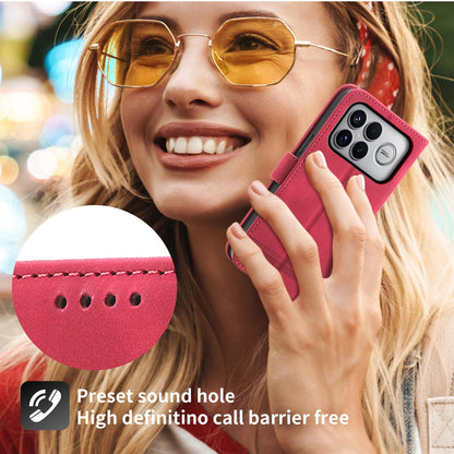 For Redmi K90 Pro Max / Poco F8 Ultra 5G Dierfeng Dream Line TPU Hybrid PU Leather Phone Case(Red)