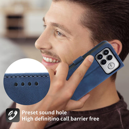 For Redmi K90 Pro Max / Poco F8 Ultra 5G Dierfeng Dream Line TPU Hybrid PU Leather Phone Case(Blue)