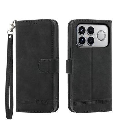 For Redmi K90 Pro Max / Poco F8 Ultra 5G Dierfeng Dream Line TPU Hybrid PU Leather Phone Case(Black)