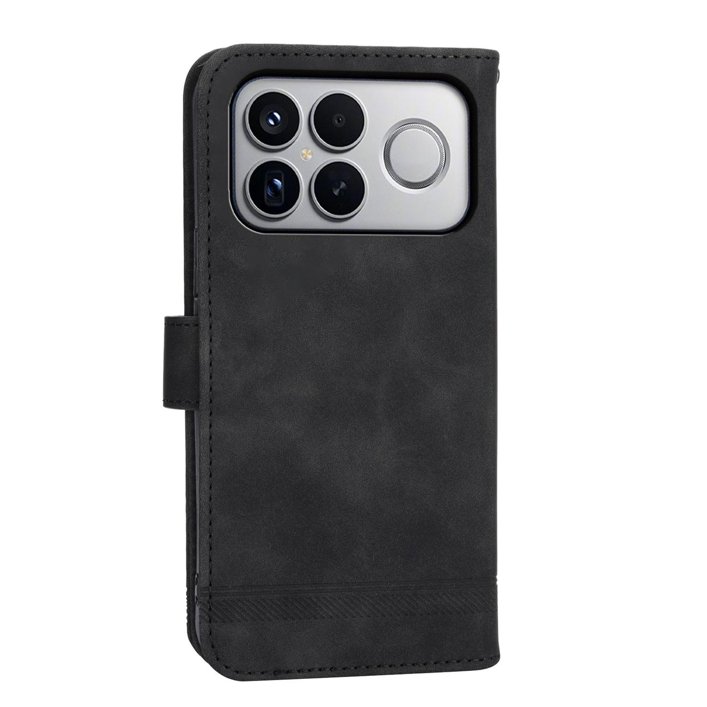 For Redmi K90 Pro Max / Poco F8 Ultra 5G Dierfeng Dream Line TPU Hybrid PU Leather Phone Case(Black)