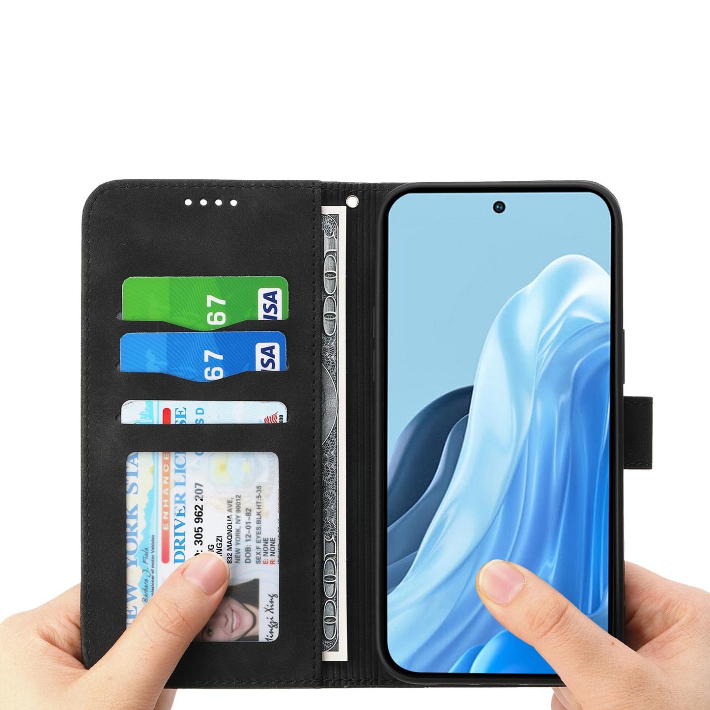 For Redmi K90 Pro Max / Poco F8 Ultra 5G Dierfeng Dream Line TPU Hybrid PU Leather Phone Case(Black)