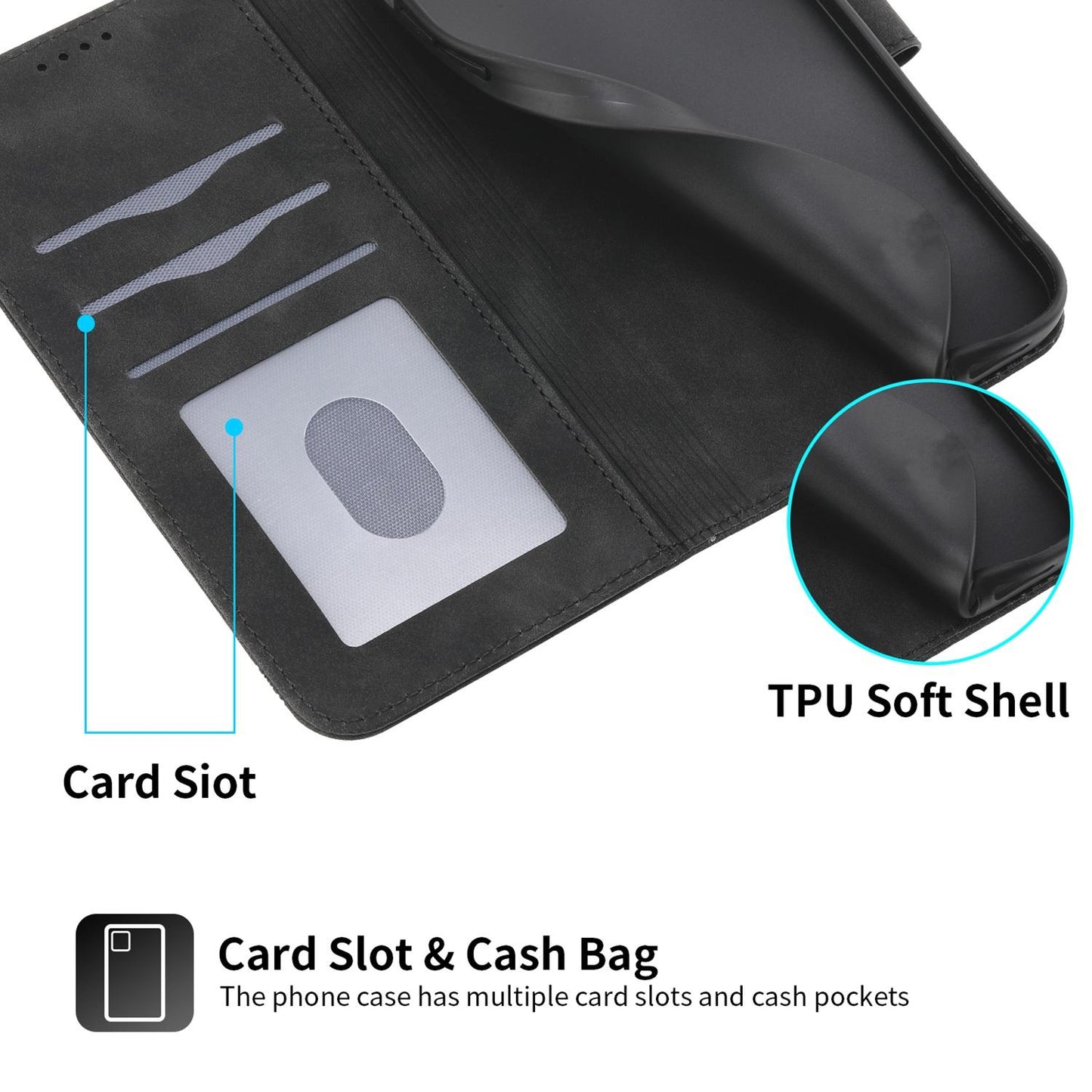 For Redmi K90 Pro Max / Poco F8 Ultra 5G Dierfeng Dream Line TPU Hybrid PU Leather Phone Case(Black)