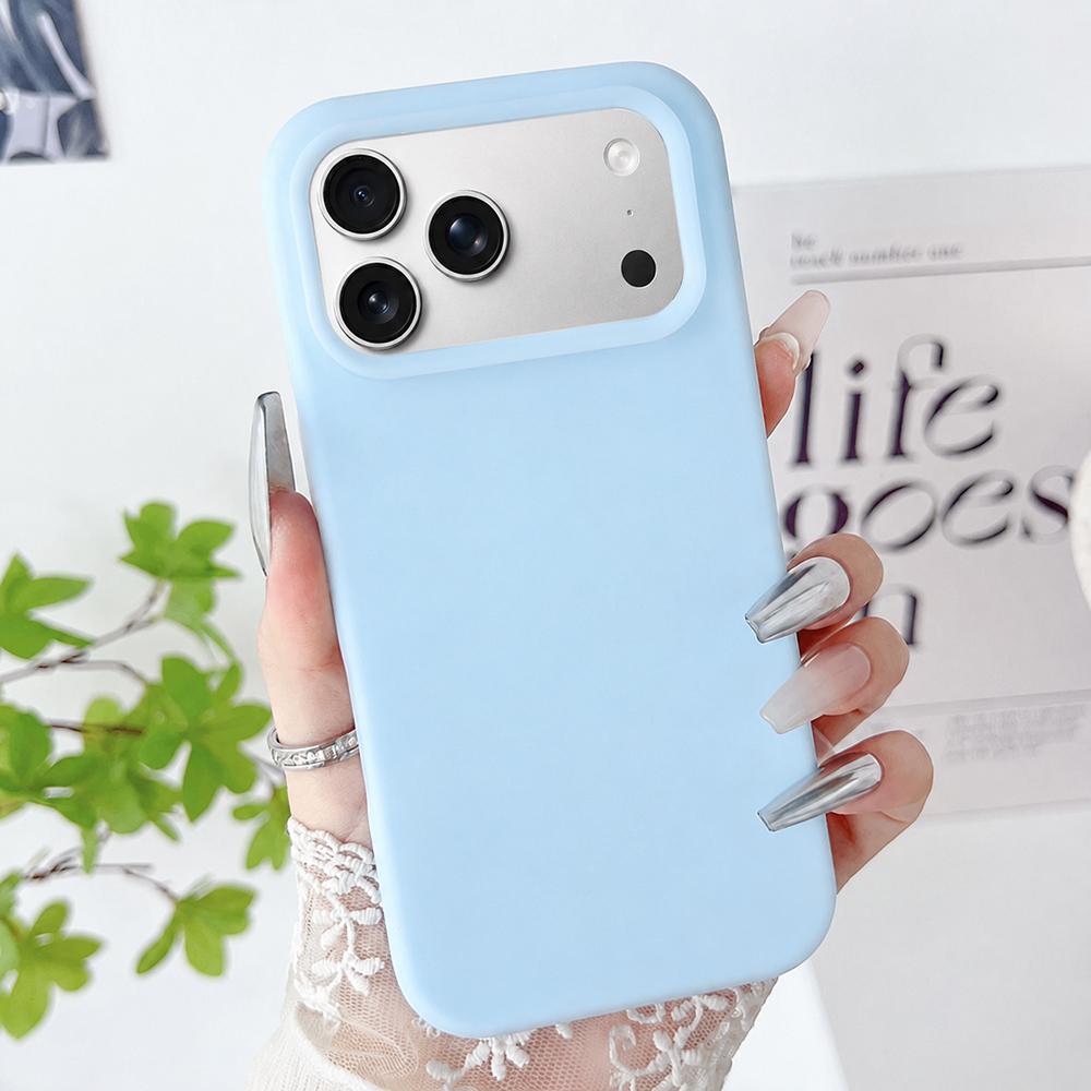 For iPhone 17 Pro PC Hybrid Liquid Silicone Jelly Phone Case - Light Blue - EDA006994923A