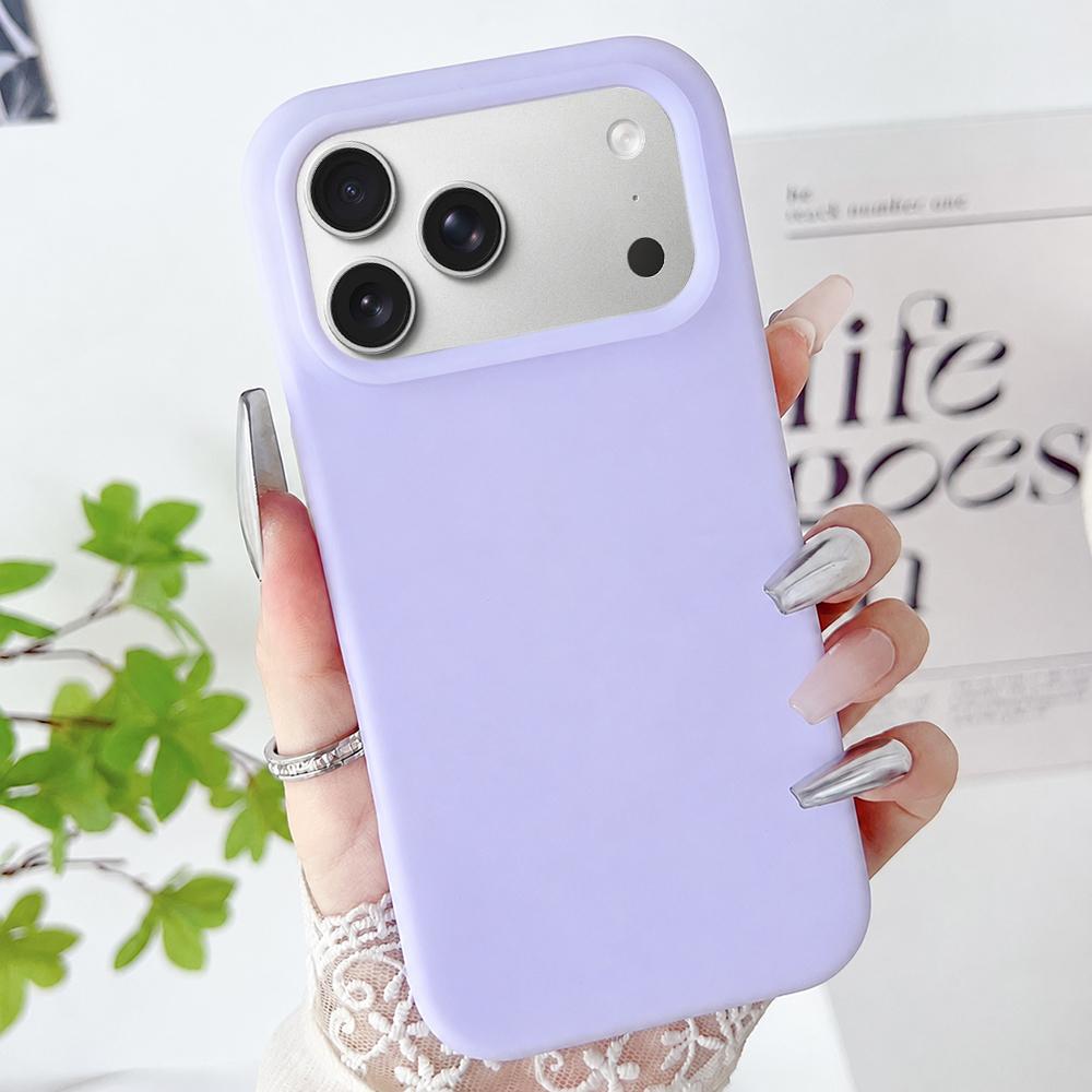 For iPhone 18 Pro Max PC Hybrid Liquid Silicone Jelly Phone Case - Light Purple - EDA006994925B