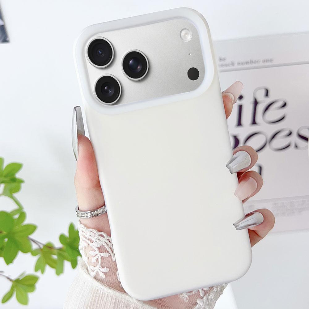 For iPhone 18 Pro PC Hybrid Liquid Silicone Jelly Phone Case - White - EDA006994926F