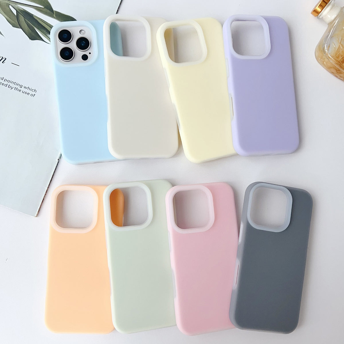For iPhone 18 Pro Max PC Hybrid Liquid Silicone Jelly Phone Case - Pink - EDA006994925D