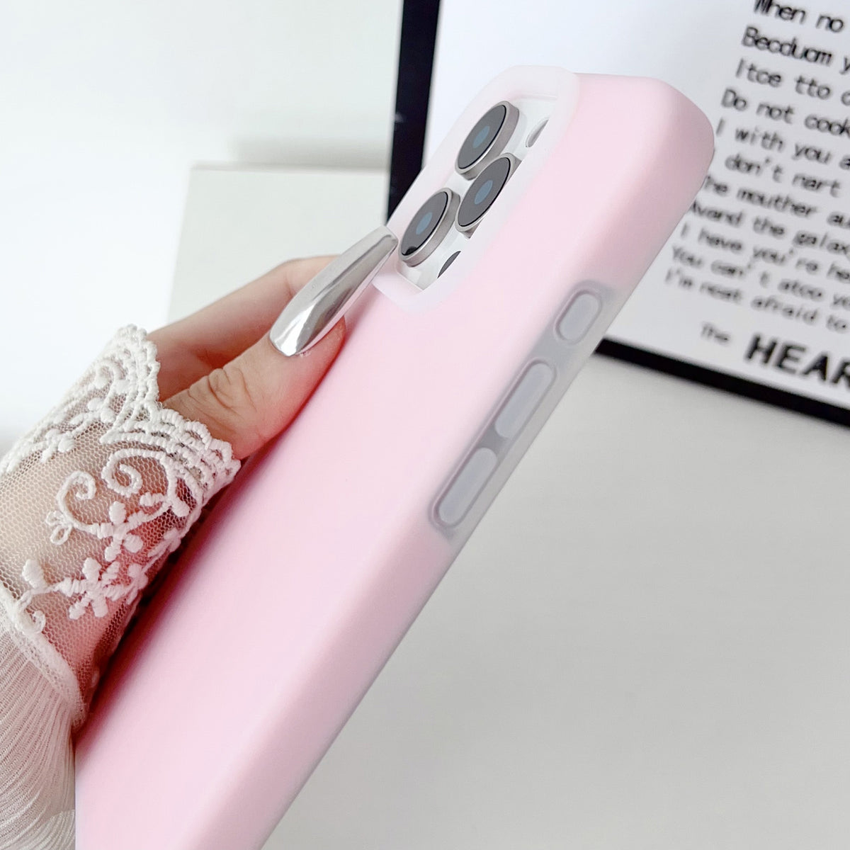 For iPhone 18 Pro PC Hybrid Liquid Silicone Jelly Phone Case - Light Purple - EDA006994926B