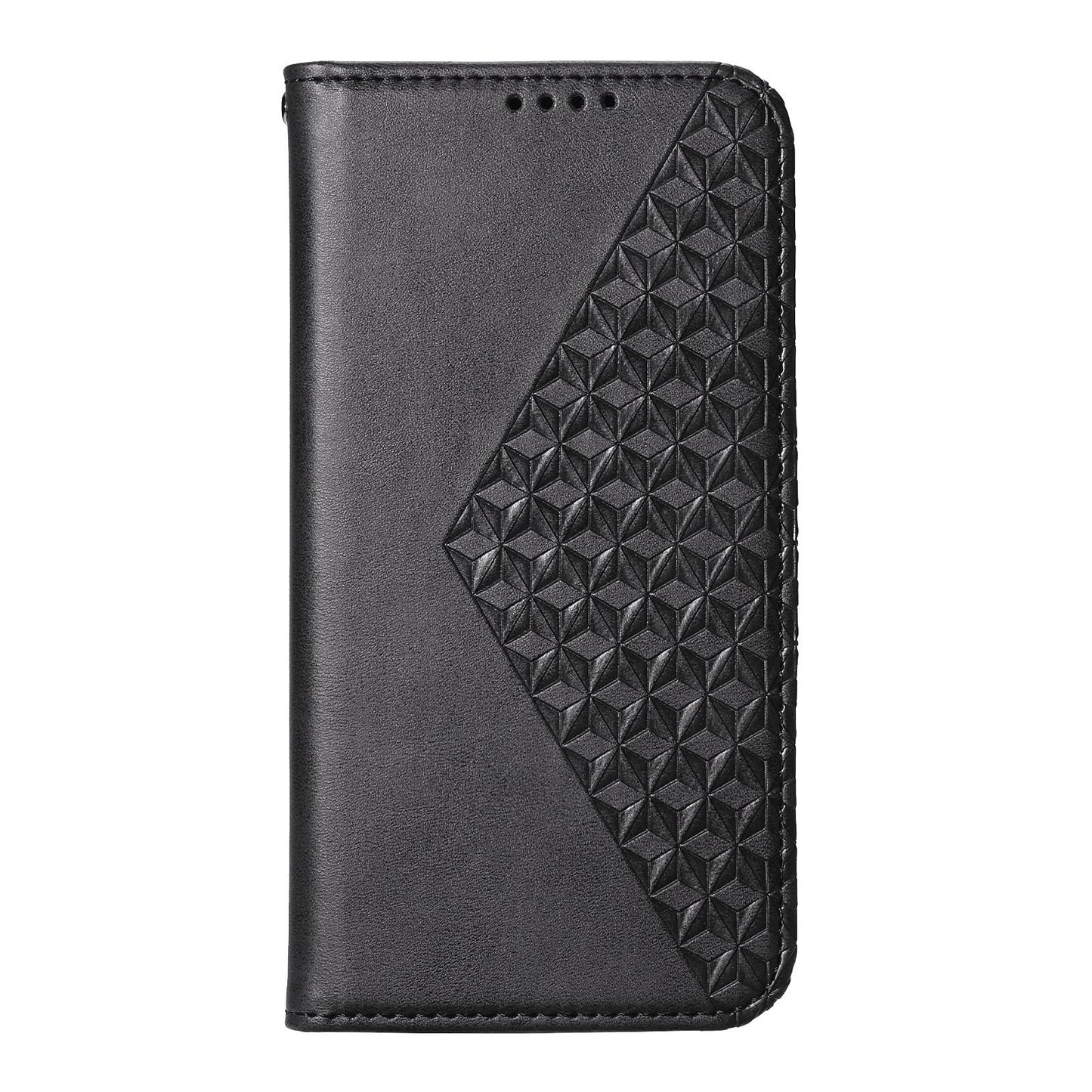 For Redmi K90 Pro Max / Poco F8 Ultra 5G Cubic Grid Calf Texture Magnetic Leather Phone Case(Black)