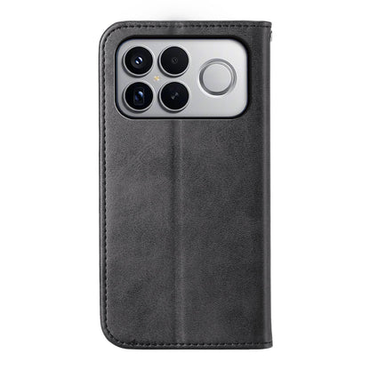 For Redmi K90 Pro Max / Poco F8 Ultra 5G Cubic Grid Calf Texture Magnetic Leather Phone Case(Black)