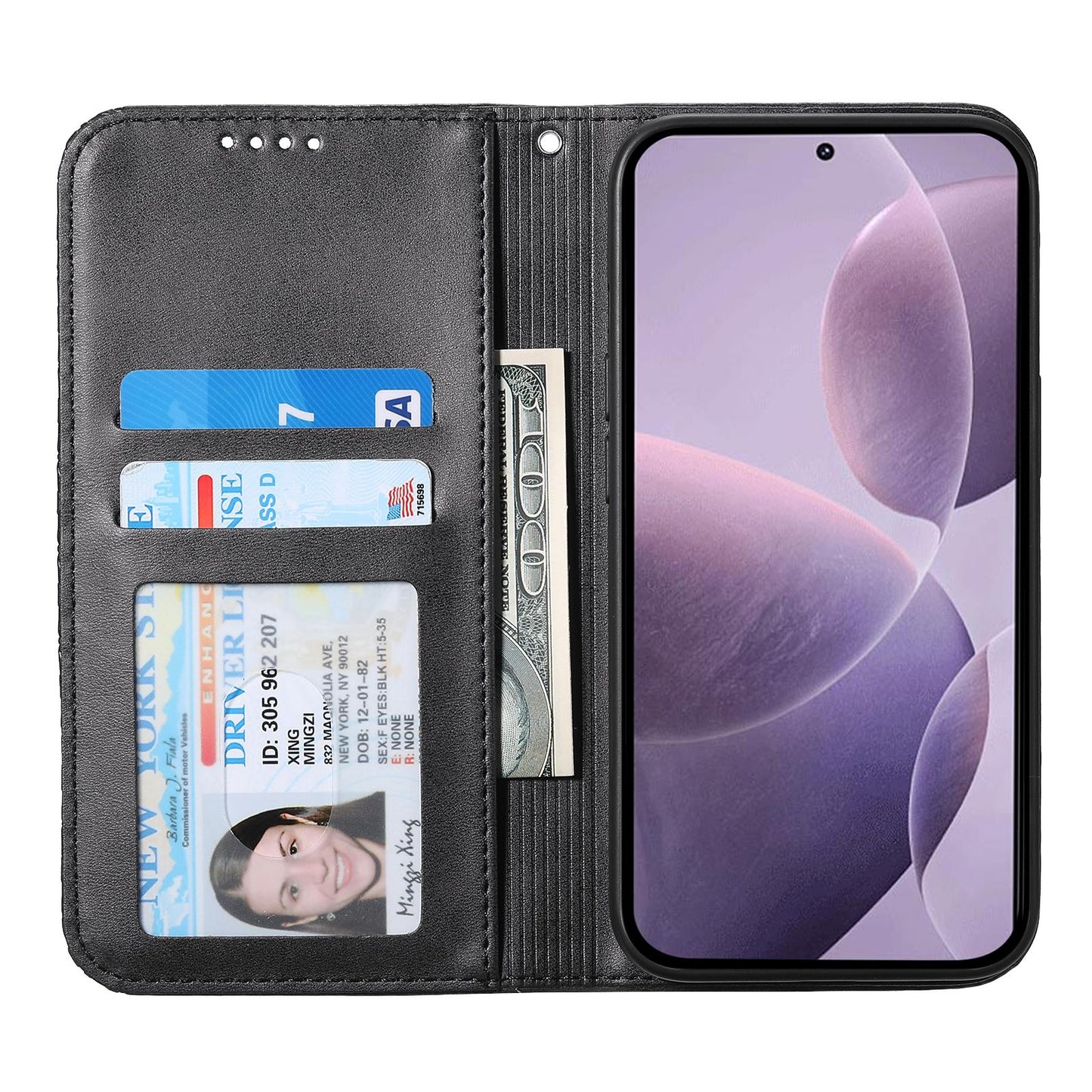 For Redmi K90 Pro Max / Poco F8 Ultra 5G Cubic Grid Calf Texture Magnetic Leather Phone Case(Black)