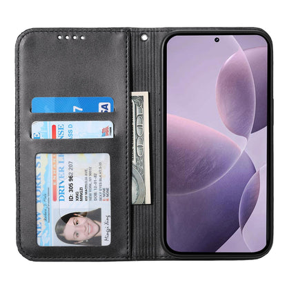 For Redmi K90 Pro Max / Poco F8 Ultra 5G Cubic Grid Calf Texture Magnetic Leather Phone Case(Black)