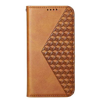 For Redmi K90 Pro Max / Poco F8 Ultra 5G Cubic Grid Calf Texture Magnetic Leather Phone Case(Yellow)