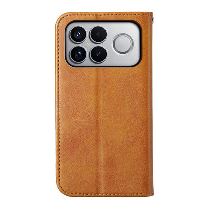 For Redmi K90 Pro Max / Poco F8 Ultra 5G Cubic Grid Calf Texture Magnetic Leather Phone Case(Yellow)