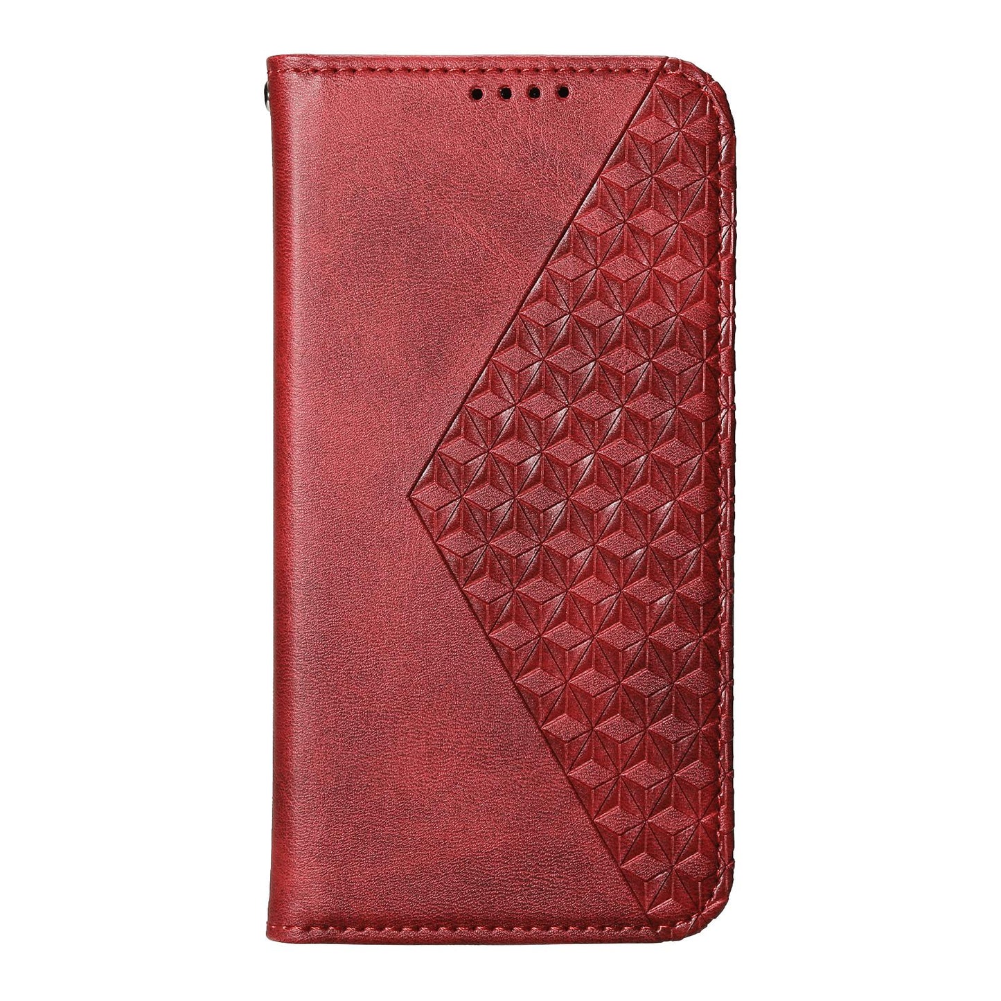 For Redmi K90 Pro Max / Poco F8 Ultra 5G Cubic Grid Calf Texture Magnetic Leather Phone Case(Red)