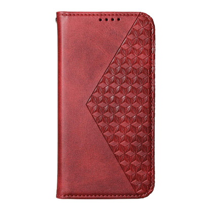 For Redmi K90 Pro Max / Poco F8 Ultra 5G Cubic Grid Calf Texture Magnetic Leather Phone Case(Red)