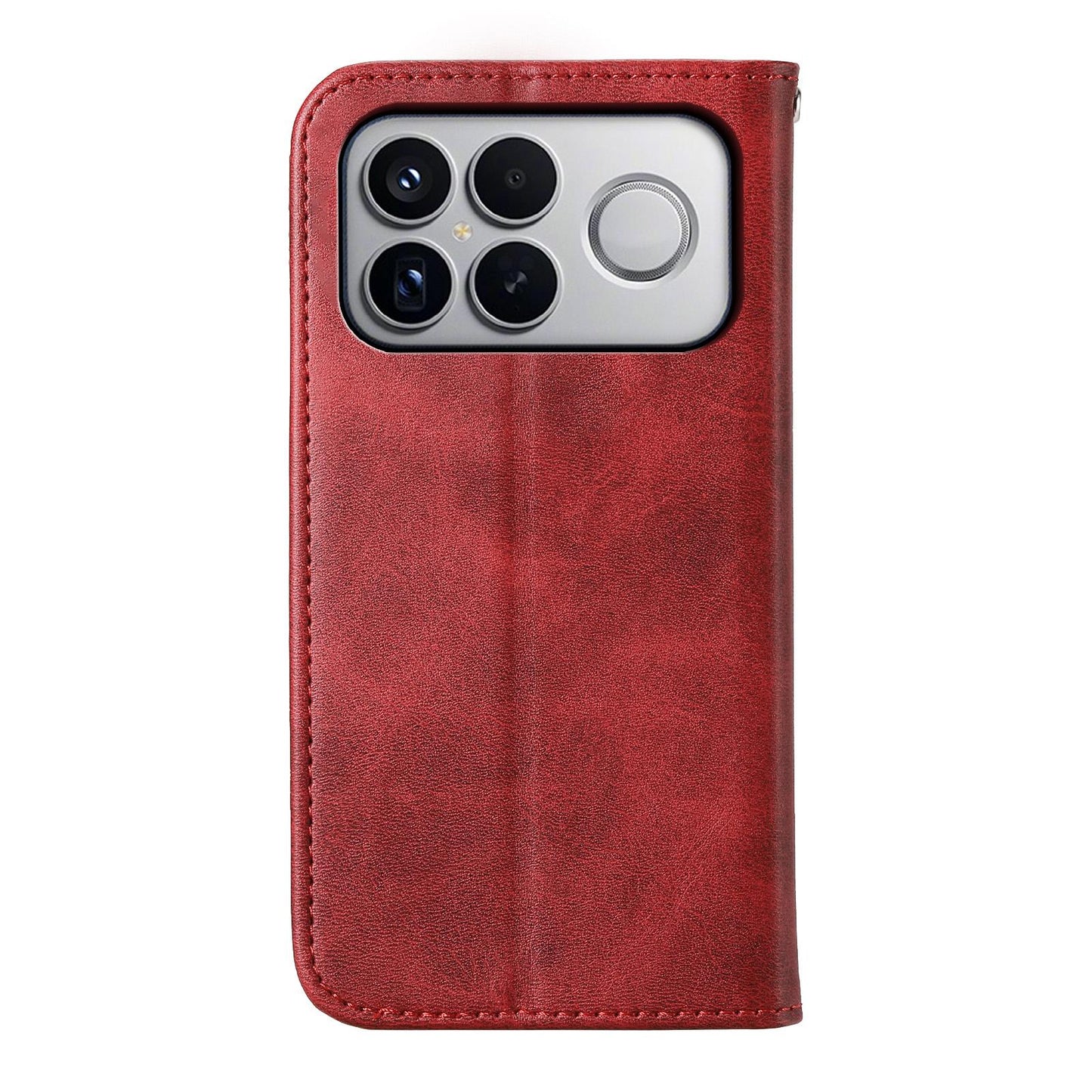 For Redmi K90 Pro Max / Poco F8 Ultra 5G Cubic Grid Calf Texture Magnetic Leather Phone Case(Red)