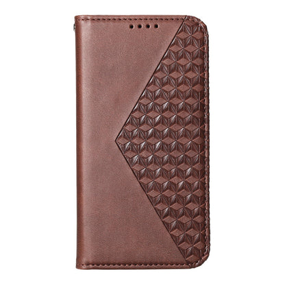For Redmi K90 Pro Max / Poco F8 Ultra 5G Cubic Grid Calf Texture Magnetic Leather Phone Case(Brown)