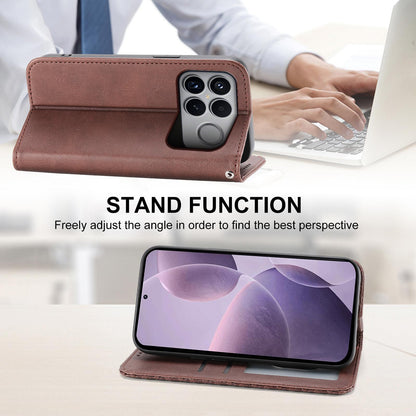 For Redmi K90 Pro Max / Poco F8 Ultra 5G Cubic Grid Calf Texture Magnetic Leather Phone Case(Brown)