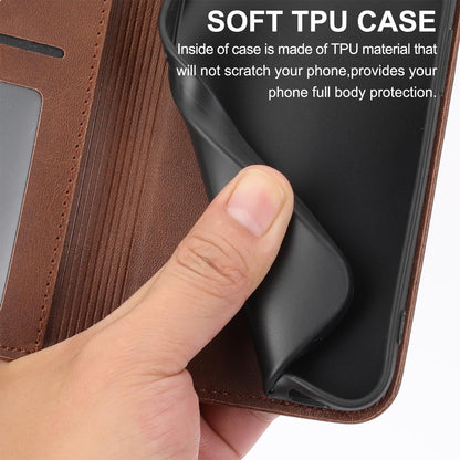 For Redmi K90 Pro Max / Poco F8 Ultra 5G Cubic Grid Calf Texture Magnetic Leather Phone Case(Brown)
