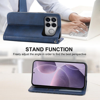 For Redmi K90 Pro Max / Poco F8 Ultra 5G Cubic Grid Calf Texture Magnetic Leather Phone Case(Blue)