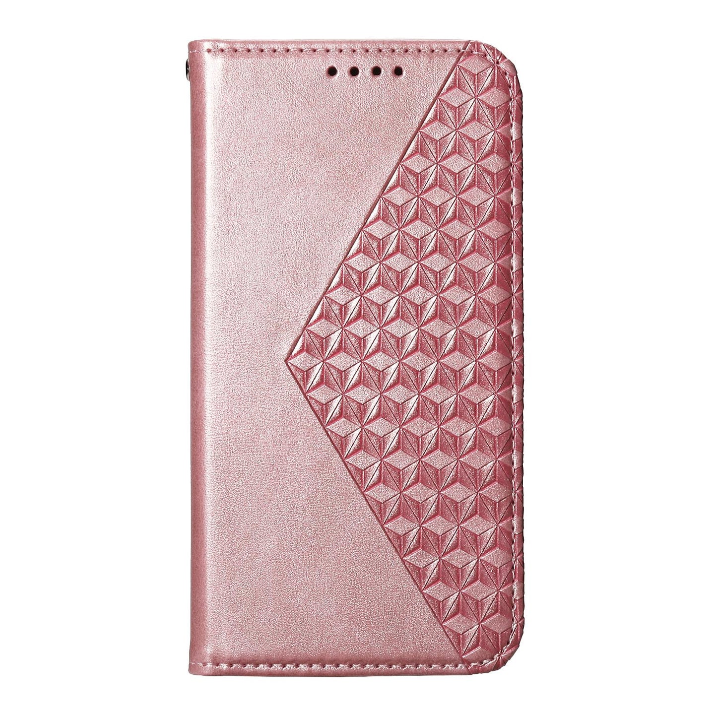 For Redmi K90 Pro Max / Poco F8 Ultra 5G Cubic Grid Calf Texture Magnetic Leather Phone Case(Rose Gold)